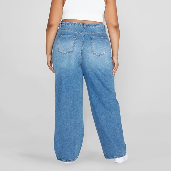 Fashion to Figure Denim - Fashion to Figure High Rise Light Wash Wide Leg Jeans NWT Size 18